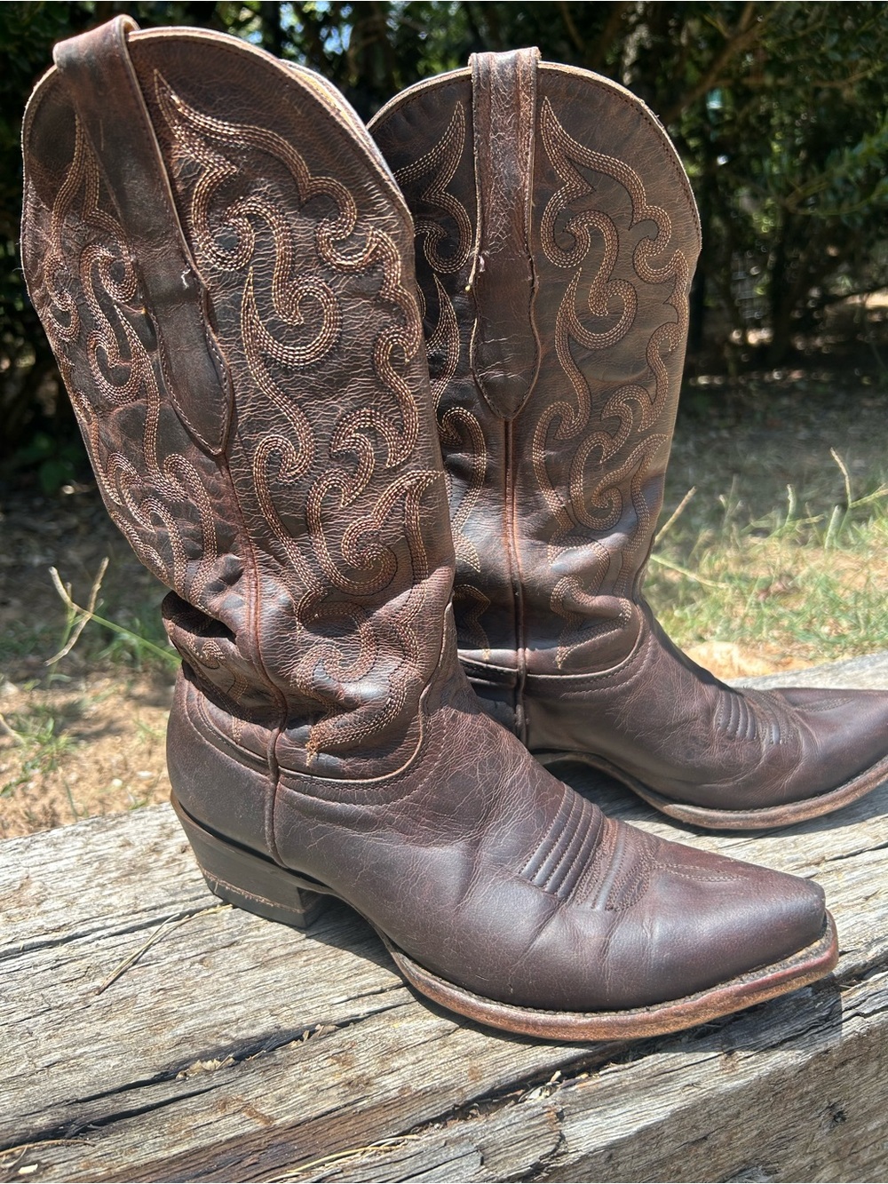 Cavenders Brown Leather Women’s Western Cowboy Boots SZ 7.5